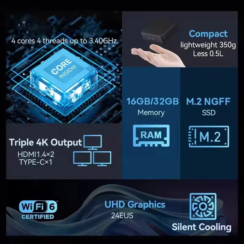 Intel Core i3 6100 MINI PC Son – Pc Gaming Intel Bewertung und Preis